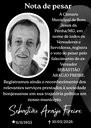 Nota de Pesar pelo falecimento do ex-Vereador Sebastião Araújo Freire.