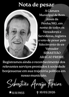 Nota de Pesar pelo falecimento do ex-Vereador Sebastião Araújo Freire.
